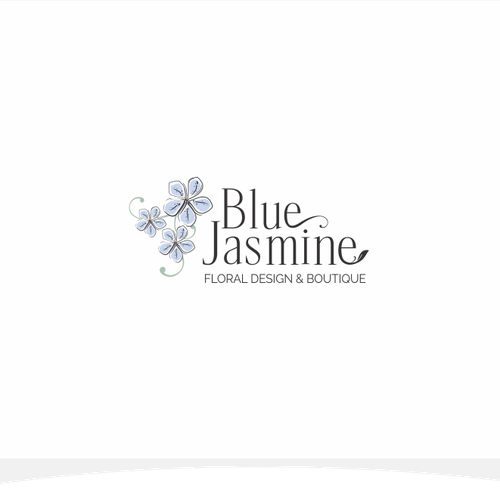 LOGO & BUSINESS CARD DESIGN FOR BLUE JASMINE LLC FLORAL DESIGN AND BOUTIQUE Design by Vesmar