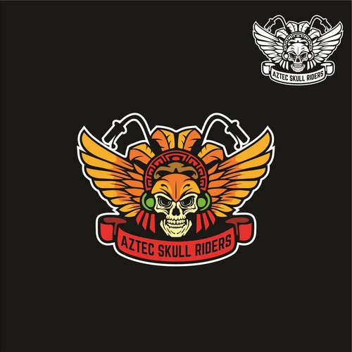 Aztec skull riders motorcycle club needs logo for patch, letters need to be  separated and around the logo | Logo design contest | 99designs