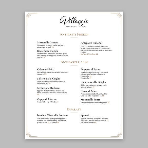 Menu Design