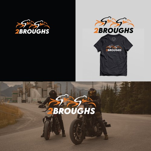 2Broughs Adventure Motorcycle Logo Design von anasart_