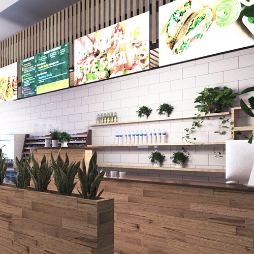 3D Rendering Concept Design for Healthy Restaurant Design by Yanet GR