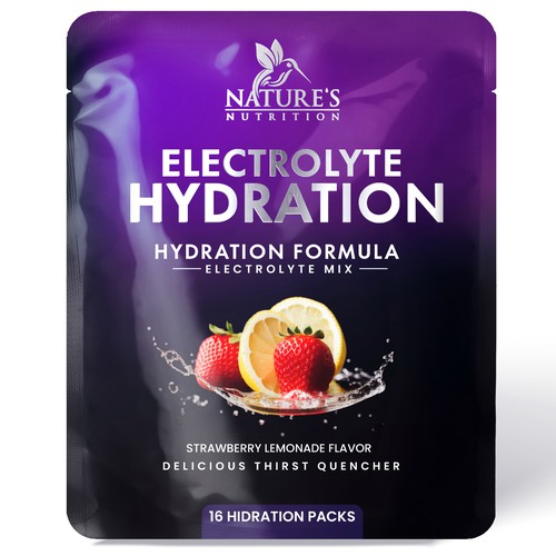 Refreshing Hydration Electrolytes Design Needed for Nature's Nutrition Design by Davi Giolo ★