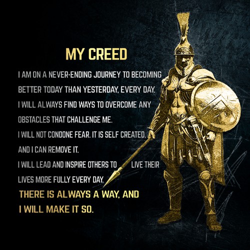 My Creed - Spartan Warrior Design by H.m. Rubel