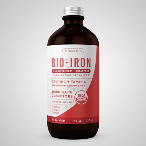 BioIron - Liquid Iron Supplement Front of Label Design Design by Pice Wilf