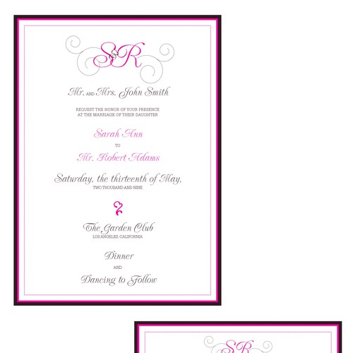 Letterpress Wedding Invitations Diseño de pencil n paper