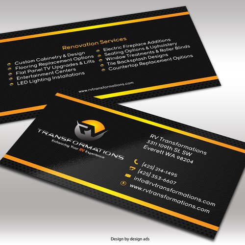 Create An Exciting Business Card Design For A New Rv