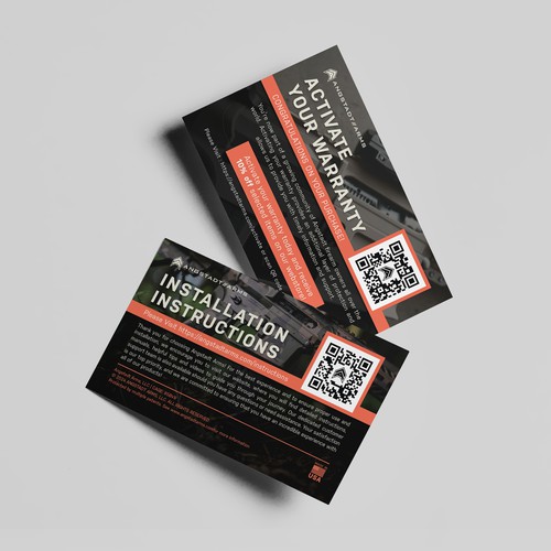 Warranty activation flyer for gun company (postcard) Design by AyaiPop