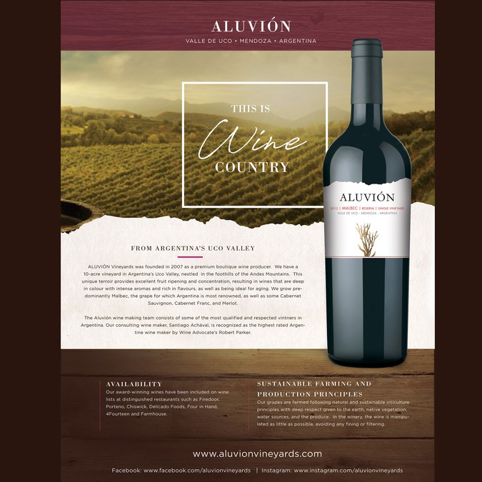 Design a captivating wine information flyer for boutique winery Other