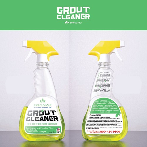 Product Label Design for Eco-Friendly Grout Cleaner Design by merdubeludru