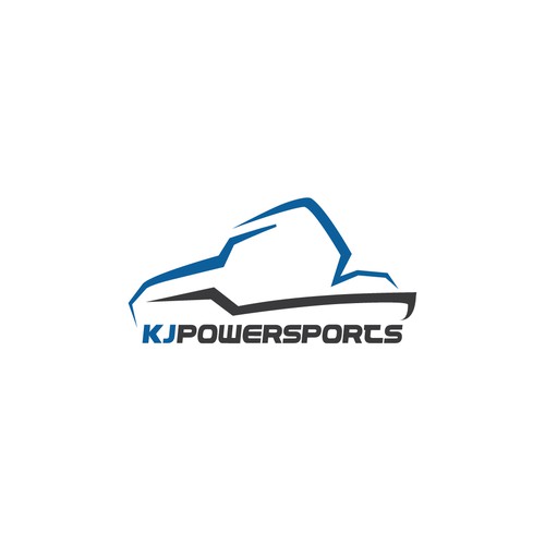Create a powersports logo featuring a UTV for KJ Powersports Logo