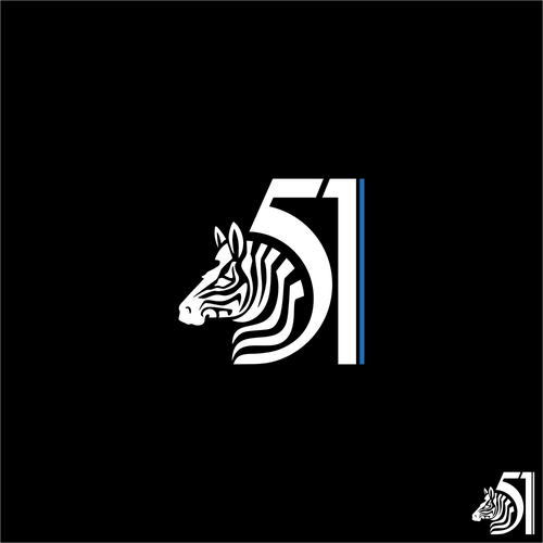 Edgy, Tough, Rugged, clothing Logo cleverly combining "Zebra" and "51" in a unique way. Design by AH Designs ⭐️