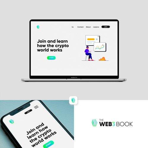 Logo for an eBook/course: "The Web3 Book" Design by Gaspar Maldonado