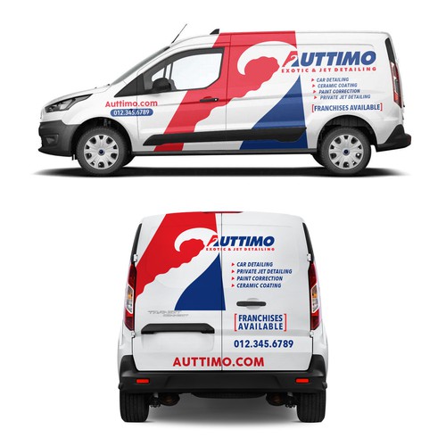 Eye- Catching Van Wrap for our Exotic car & Private Jet Detailing Business. Design by Rockyman