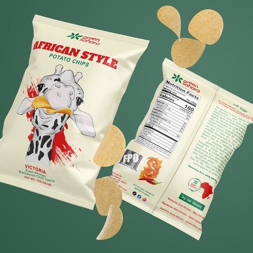 Design African style potato chips packaging Design by Hiba Attieh