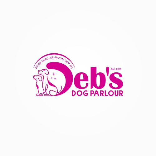 clean, fun lines incorporating dogs for grooming Design by i-ali