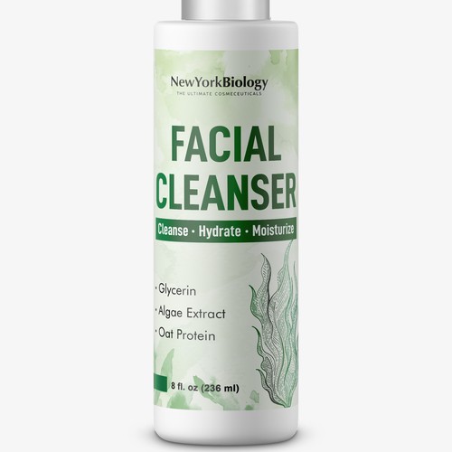 Create an updated facial cleanser label. Design by Rifat_Jishan