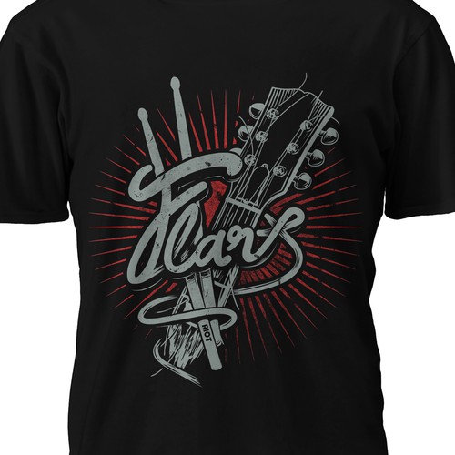 Rock band T-shirt design Diseño de Riskiyan W