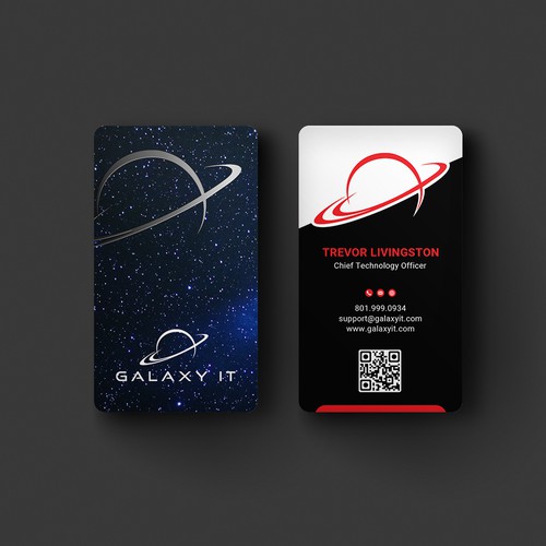 Create a Stellar Space-Themed Business Card for Galaxy IT Design by Roni_