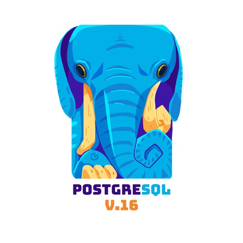 PostgreSQL v16 Release Artwork Design by calesatama