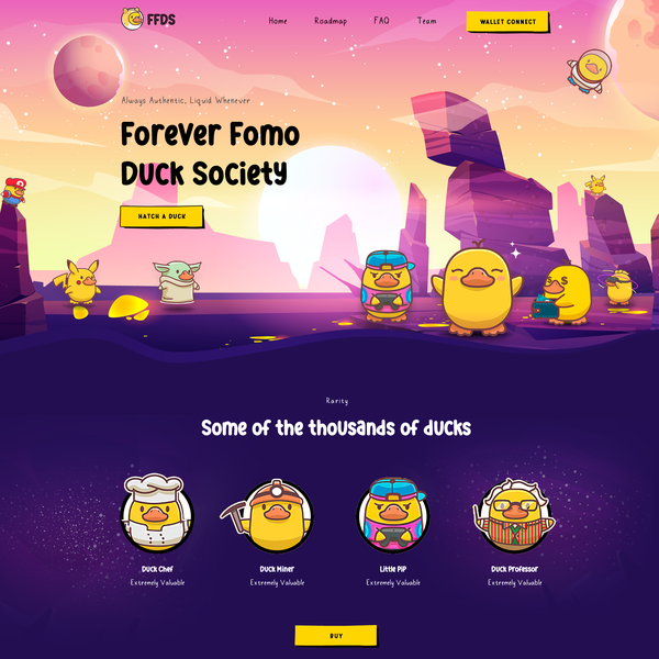 NFT Project Creative Landing Page Design