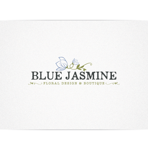 LOGO & BUSINESS CARD DESIGN FOR BLUE JASMINE LLC FLORAL DESIGN AND BOUTIQUE Design by Cit