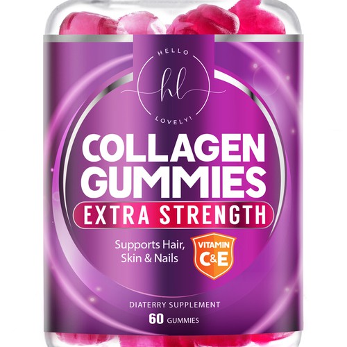 Hello Lovely needs a Collagen Gummies product label Design réalisé par agooshe