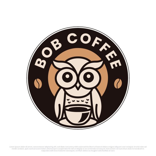 Design by Shiren Std titled "Erstelle ein Logo mit einer Kaffee trinkenden Eule"