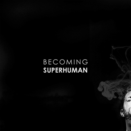 "Becoming Superhuman" Book Cover Diseño de Joel Johnson