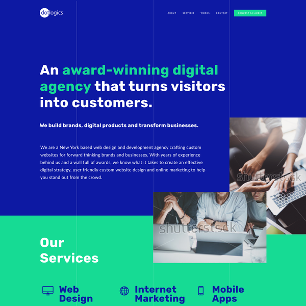 Design realizzato da Fabio Tronchin intitolato "Dotlogics Homepage"