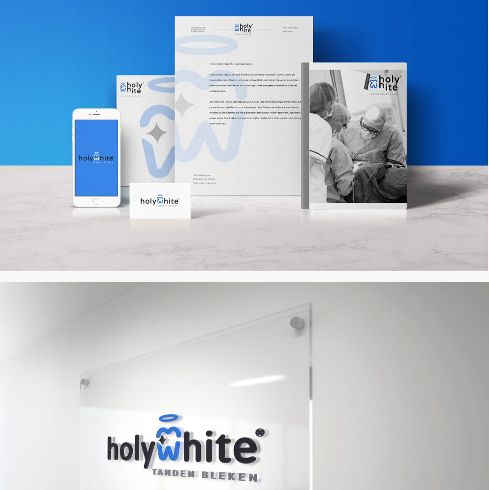 Pop-up logo with the title 'Smart logo concept for HolyWhite Conntest'