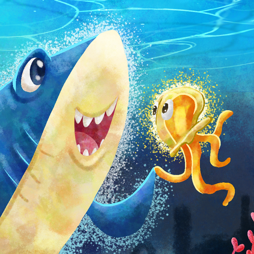 Design One Page Design for Glow Shark Kids Book Design Réalisé par Israel Trejo