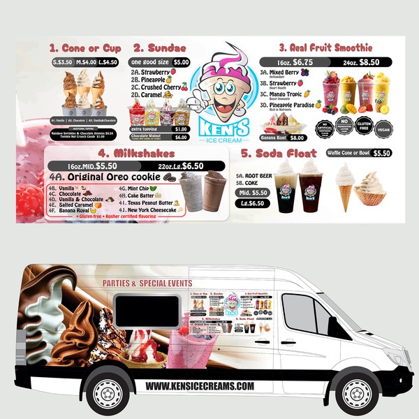 Ken's Ice Cream Menu