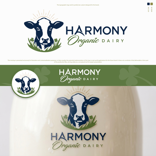 "Design a Timeless Logo for Harmony Organic Dairy" winning Landing page design