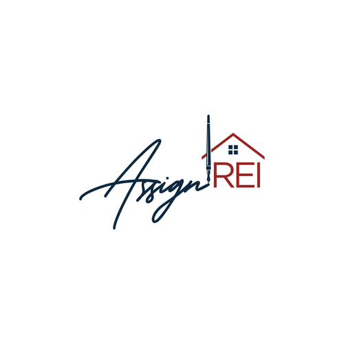 Real Estate Logo with cursive + forming shapes out of words Design by CHICO_08