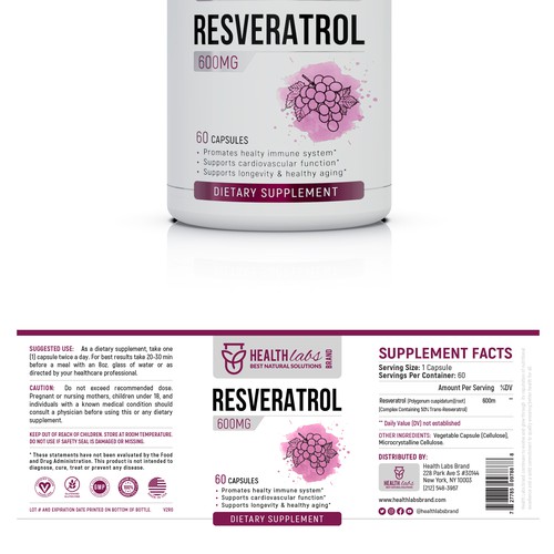 New Brand Health Supplement Brand Label Design Design by m.art.designs