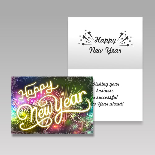 Happy New Year greeting card to be sold on Amazon