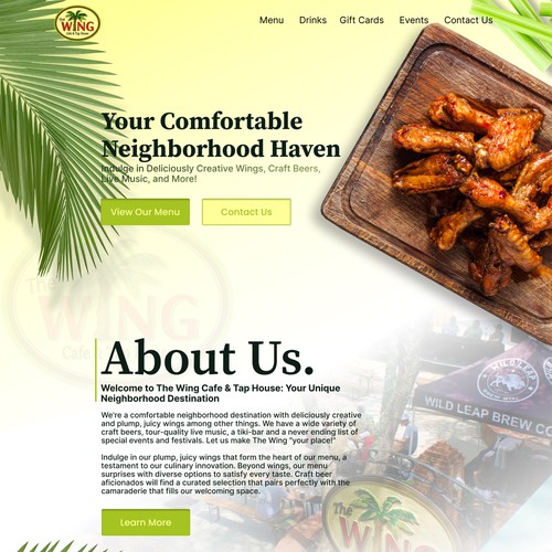 Design A Fresh New Website for The Wing Cafe & Tap House! Design by Avem Noctis