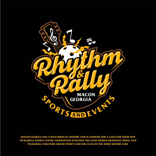 Music Meets Pickleball! Cool, musical logo for sports facility Design by adityabeny