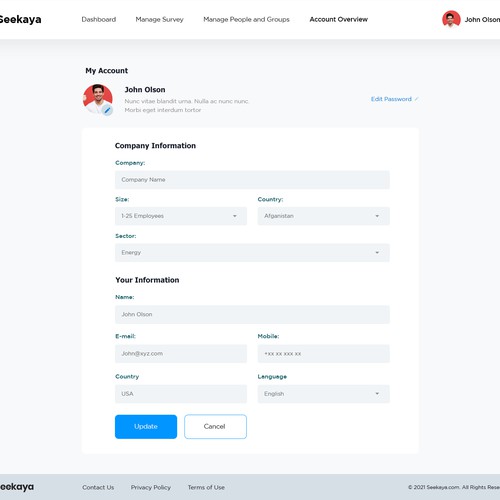 Fun and intuitive webpage for employee satisfaction survey! Design by FuturisticBug