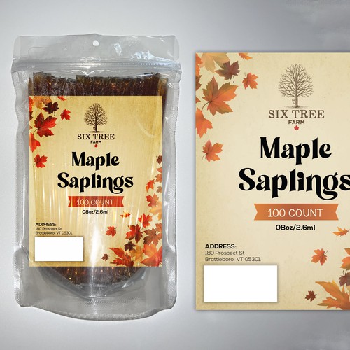 First ever production Maple Syrup Stick label Design by Manthanshah