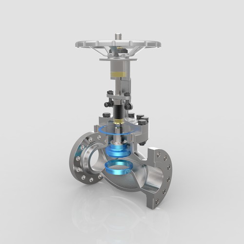 Valve Cutaway graphics for Gate, Globe, Check Valve Design by kejoman