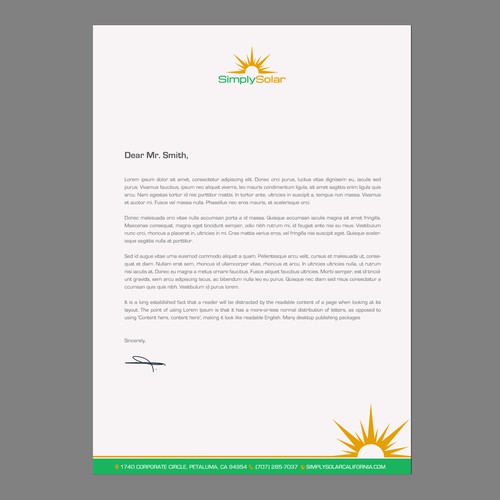 "Renewable Energy Company Letterhead" Design by chandrayaan.creative