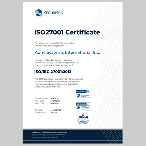 ISO Certificate Design Design by enan+grphx