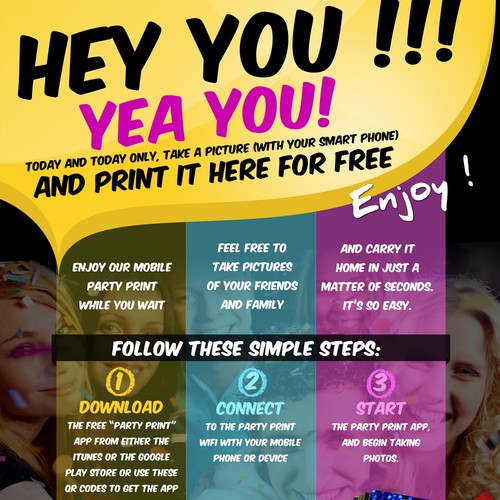 Create an instructional/informational poster for my photo booth business. Design by tale026
