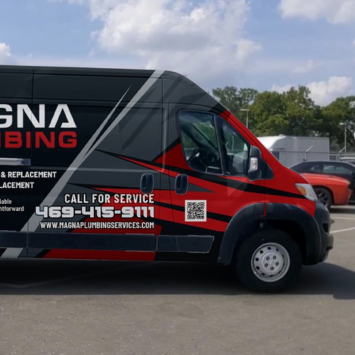 Informative, Clean Van Wrap for Plumbing Business Design by Vectogravic