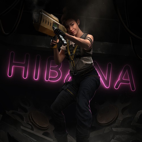 Illustration of a mysterious fearless powerful female video game character Design by Luniander