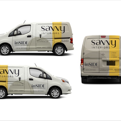 Design build furnish firm needs cool luxury sleek modern Van wrap Diseño de T i f a n y' s