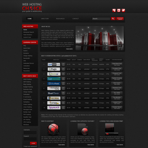 Redesign WebHostingChoice.com Design by Phase007