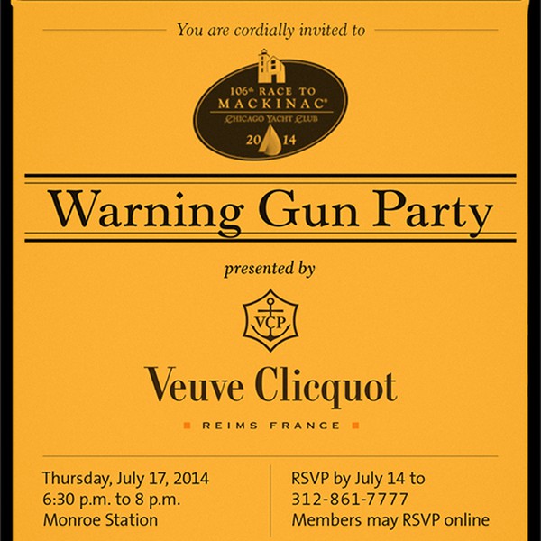 Invitation for Chicago Yacht Club Party