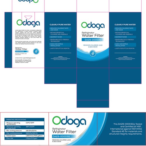 Looking for modern & luxurious redesign of water filter packaging Design by syakuro